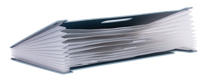 Папка с 13 прозр.вклад. Deli 63951DK-BLUE A4 полипропилен темно-синий с ручками 330x20x235мм