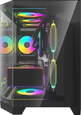 Корпус Formula Crystal Z6M Floe черный без БП mATX 4x120mm 2xUSB3.0 audio bott PSU