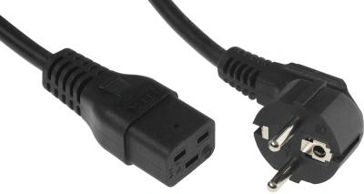 Шнур питания ITK PC-C19D-2M C19-Schuko проводник.:3x1.5мм2 2м 230В 16А черный