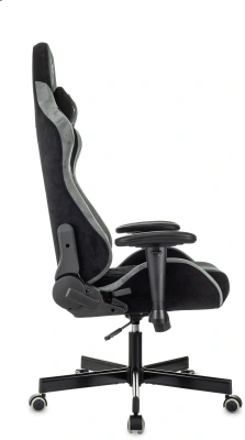 Кресло игровое Knight Regal Fabric черный/серый искусственная замша с подголов. крестов. металл