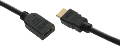 Кабель-удлинитель аудио-видео Buro HDMI (m)/HDMI (f) 1.5м. позолоч.конт. черный (BU-HDMI2.0-EXTND-1.5M)