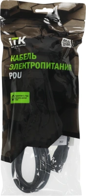 Шнур питания ITK PC-C13D-2M C13-Schuko проводник.:3x1.5мм2 2м 230В 10А черный