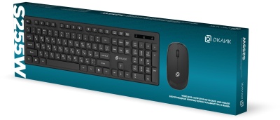 Клавиатура + мышь Оклик S255W клав:черный мышь:черный USB беспроводная Multimedia (1909361)
