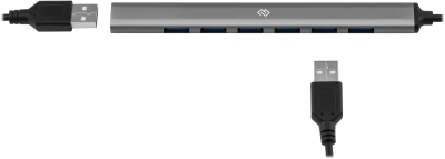 Разветвитель USB-C + USB-A Digma DHUB-7USB-AC-2.0 7порт. серебристый