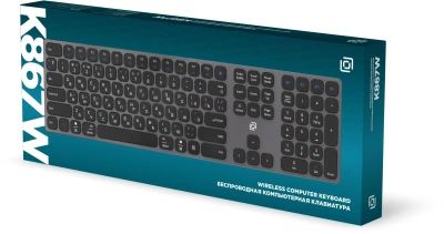 Клавиатура Оклик K867W серый/черный USB беспроводная BT/Radio slim Multimedia (2002130) кабель 1м