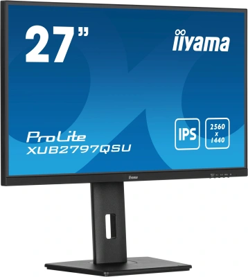Монитор Iiyama 27" ProLite XUB2797QSU-B2 черный IPS LED 16:9 HDMI M/M матовая HAS Piv 300cd 178гр/178гр 2560x1440 100Hz DP 2K USB 5.7кг