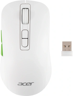 Мышь Acer OMR311 белый оптическая 2400dpi беспров. BT/Radio USB 7but (ZL.MCECC.034)