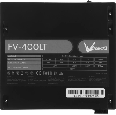 Блок питания Formula ATX 400W FV-400LT (20+4pin) APFC 120mm fan 3xSATA RTL