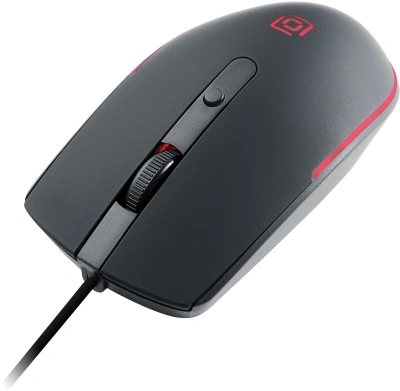 Мышь Оклик 100M черный оптическая 1600dpi USB для ноутбука 4but (1909417)