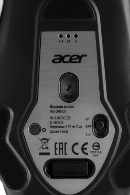 Мышь Acer Nitro OMR305 черный оптическая 3200dpi беспров. BT/Radio USB 6but (ZL.MCECC.020)