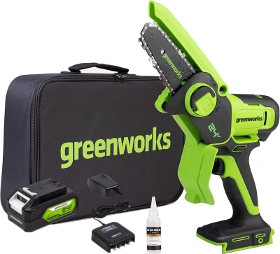 Цепная пила Greenworks G24MCS10 аккум. дл.шины:4"(10cm) 1аккум. 2Ач ЗУ (2008207UA)