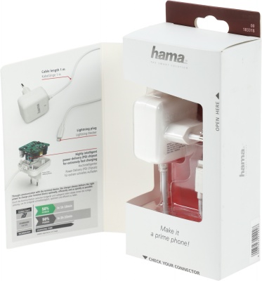 Сетевое зар./устр. Hama H-183318 30W 3A (PD) для Apple белый (00183318)
