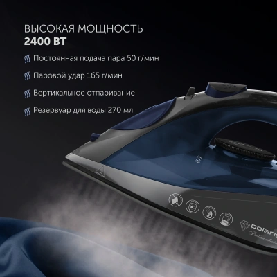 Утюг Polaris PIR 2430K 2400Вт синий/черный