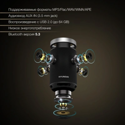 Минисистема Hyundai Select H-MC1241 черный 90Вт USB BT