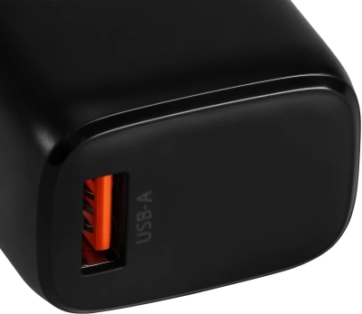 Сетевое зар./устр. Buro BUWG1 18W 3A (QC) USB-A универсальное черный (BUWG18P100BK)