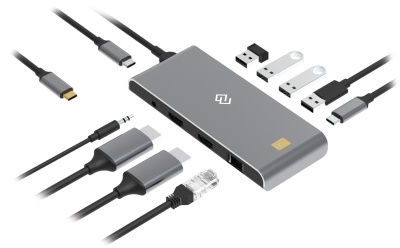 Стыковочная станция Digma DS-580 USB Type-C черный 2xHDMI 1xRJ-45 2xUSB Type-C 2xUSB 3.0 2xUSB 1x3.5Audio