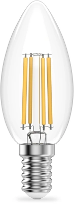 Лампа филам. Gauss Filament 12Вт цок.:E14 свеча 220B св.свеч.бел.нейт. (упак.:10шт) (32122)