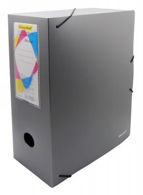 Папка архивная на резинке Silwerhof Гальвано 311916-77 полипропилен 1мм корешок 120мм A4 серебристый металлик