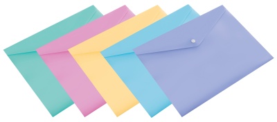 Конверт на кнопке Бюрократ Пастель -PKPAST/GRN A4 пластик 0.18мм мятный