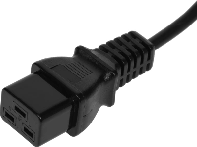 Шнур питания Lanmaster LAN-PP19/14-1.0-BK проводник.:3x0.75мм2 1м 220В 10А черный