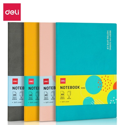 Блокнот Deli EN135LPINK A5 210х143мм искусст. кожа 80л линейка мягкая обложка розовый