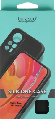 Чехол (клип-кейс) BoraSCO для Xiaomi Redmi 13C Silicone Case черный (72839)