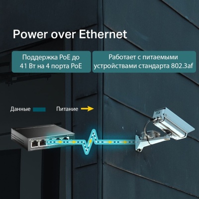 Коммутатор TP-Link TL-SF1005LP (L2) 5x100Мбит/с 4PoE 41W неуправляемый