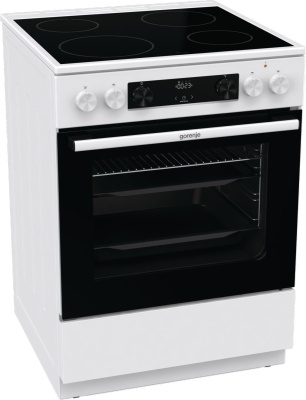 Плита Электрическая Gorenje GEC6C40WD белый стеклокерамика (без крышки)