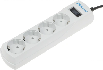 Сетевой фильтр Pilot mini 1.8м (4 розетки) белый (коробка)