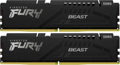 Память DDR5 2x32GB 5600MHz Kingston KF556C40BB2K2-64 Fury Beast Black RTL PC5-44800 CL40 DIMM UDIMM 288-pin 1.25В dual rank с радиатором Ret