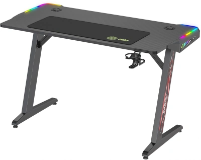 Стол игровой Cactus CS-GTZ-BK-RGB столешница ДСП черный каркас черный 127x63.5x76см