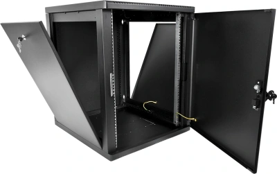 Шкаф коммутационный ЦМО (ШРН-М-12.500.1-9005) настенный 12U 600x456мм пер.дв.металл 130кг черный 456мм 20.9кг 180град. 610мм IP20 сталь