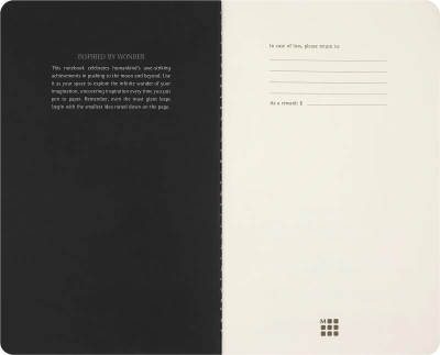 Блокнот Moleskine CAHIER NASA-INSPIRED SKCAHLP7063S2 Large 130х210мм 120стр. нелинованный мягкая обложка серебристый/черный Moon (2шт)