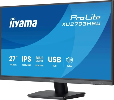 Монитор Iiyama 27" ProLite XU2793HSU-B7 черный IPS LED 16:9 HDMI M/M матовая 300cd 178гр/178гр 1920x1080 100Hz DP FHD USB 3.8кг