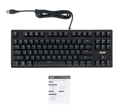 Клавиатура Acer OKW126 механическая черный USB Multimedia for gamer для ноутбука LED (ZL.KBDEE.00G) кабель 1.8м