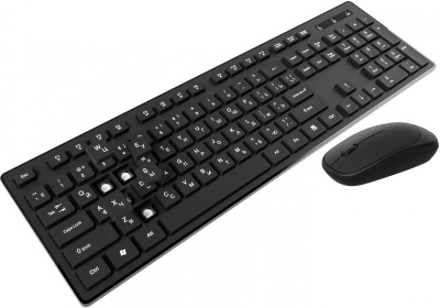 Клавиатура + мышь Оклик S255W клав:черный мышь:черный USB беспроводная Multimedia (1909361)