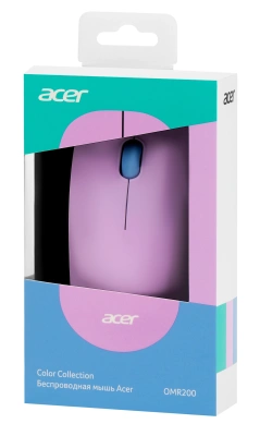 Мышь Acer OMR200 зеленый/фиолетовый оптическая 1200dpi беспров. USB для ноутбука 3but (ZL.MCEEE.021)