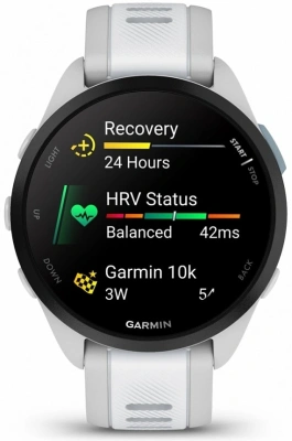Смарт-часы Garmin Forerunner 165 30.4мм 1.2" AMOLED корп.серый рем.белый разм.брасл.:126-203мм (010-02863-21)