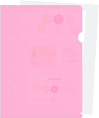 Папка-уголок Бюрократ Пастель -EPAST/PINK A4 пластик 0.18мм розовый