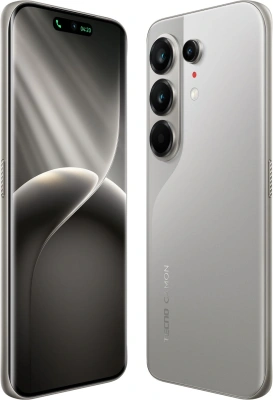 Смартфон Tecno Camon 50 Ultra 5G 256Gb 12Gb титан моноблок 3G 4G 2Sim 6.78" 1208x2644 Android 16 50Mpix 802.11 a/b/g/n/ac/ax NFC GPS GSM900/1800 GSM1900 Protect FM