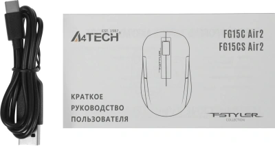Мышь A4Tech Fstyler FG15CS Air2 белый оптическая 1200dpi silent беспров. USB для ноутбука 3but