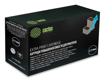 Картридж лазерный Cactus CS-C719H-MPS 719HX черный (8000стр.) для Canon 5980/6180/411/416/418/419/5980/6140/6300/6310/6650/6670/6680/6300/5840/5880/5940/5980/251/252/253 с чипом