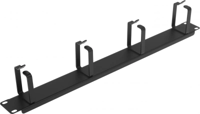 Кабельный органайзер горизонтальный ЦМО ГКО-4.62-9005 односторонний кольца 1U шир.:19" глуб.:85мм