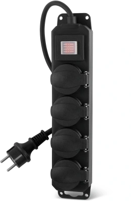 Сетевой фильтр Buro 400MDP-5-B 5м (4 розетки) черный (коробка)