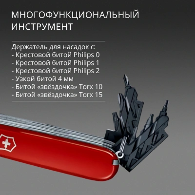 Нож перочинный Victorinox SwissChamp XXL (1.6795.XXL) 91мм 73функц. красный подар.коробка