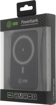 Мобильный аккумулятор Cactus CS-PBFSUA-10000 10000mAh 22.5W 4.5A USB-C беспров.зар. черный