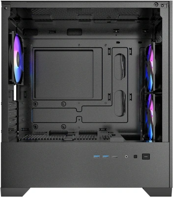 Корпус Azza AEROHEX-M черный без БП mATX 8x120mm 2x140mm 1xUSB2.0 2xUSB3.0 audio bott PSU