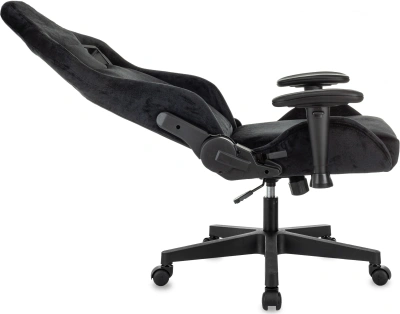 Кресло игровое Zombie Ghost Fabric черный Light-20 с подголов. крестов. пластик