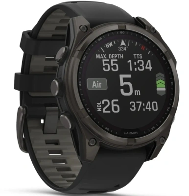 Смарт-часы Garmin Fenix 8 Solar 51мм 1.4" MIP корп.черный рем.черный (010-02907-11)