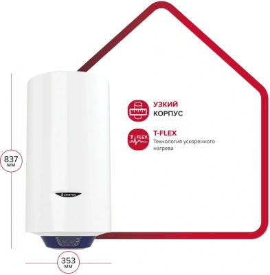 Водонагреватель Ariston BLU1 ECO ABS PW 50 V SLIM 2.5кВт 50л электрический настенный/белый